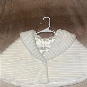 Elegant White Faux Fur Shawl